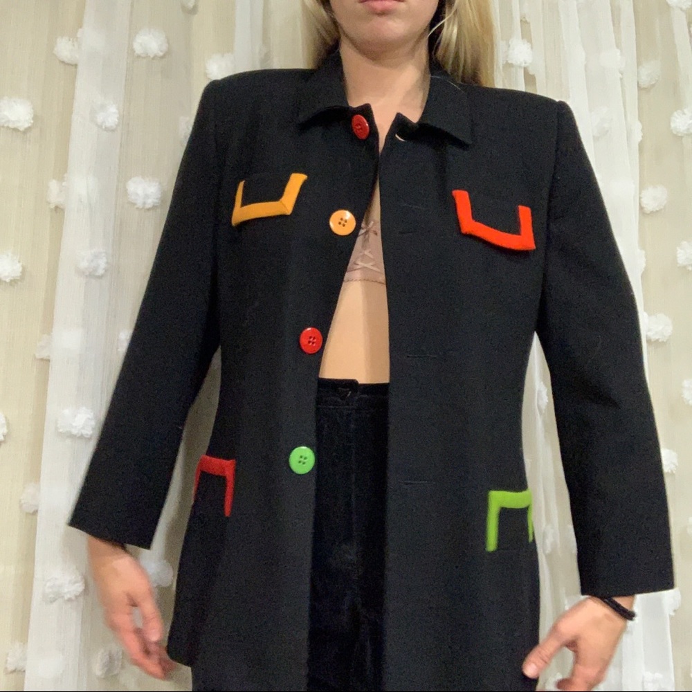 One of a kind vintage color accent blazer/coat